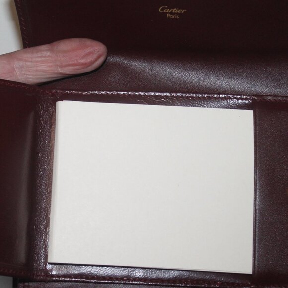 $940 Lk New Cartier Kiss Lock Wallet w Note Pad Box Auth Card Felt Protector - Picture 9 of 13
